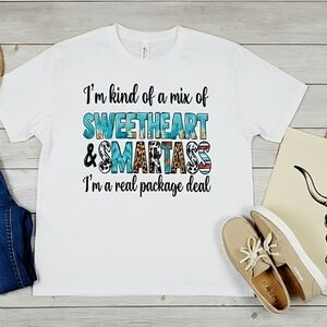 Sweetheart & Smartass Graphic Tee • Funny Women’s T‑Shirt • Sassy Quote Top •